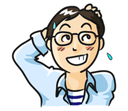 General man who wore glasses. sticker #389789