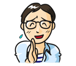 General man who wore glasses. sticker #389790