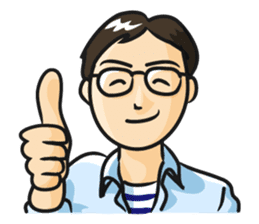 General man who wore glasses. sticker #389793