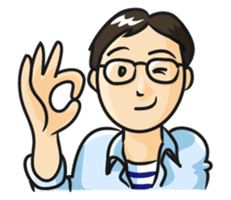 General man who wore glasses. sticker #389794