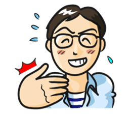 General man who wore glasses. sticker #389795