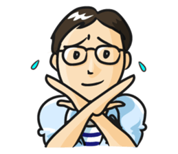 General man who wore glasses. sticker #389796