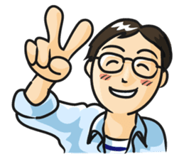 General man who wore glasses. sticker #389802