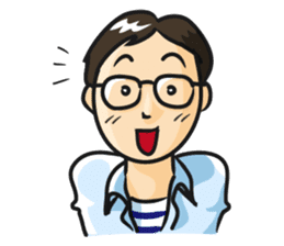 General man who wore glasses. sticker #389804