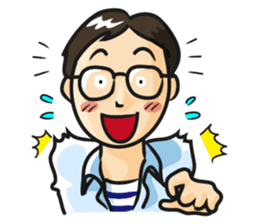 General man who wore glasses. sticker #389805