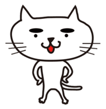 White cat with eyebrows sticker #395185