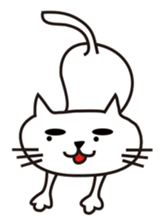 White cat with eyebrows sticker #395187