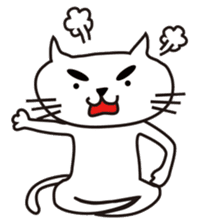 White cat with eyebrows sticker #395189