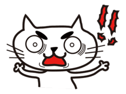 White cat with eyebrows sticker #395192