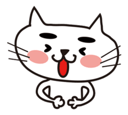 White cat with eyebrows sticker #395194