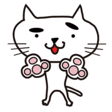 White cat with eyebrows sticker #395195