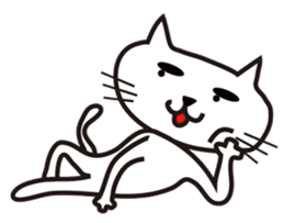 White cat with eyebrows sticker #395197