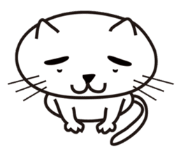 White cat with eyebrows sticker #395201