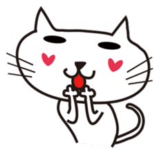 White cat with eyebrows sticker #395203