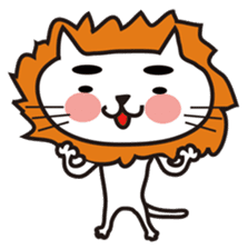 White cat with eyebrows sticker #395208