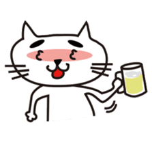 White cat with eyebrows sticker #395216