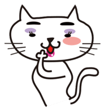White cat with eyebrows sticker #395217