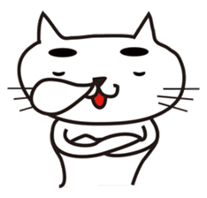 White cat with eyebrows sticker #395218