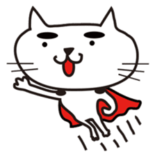 White cat with eyebrows sticker #395224