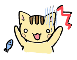 hand-written cat sticker #395356