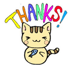 hand-written cat sticker #395357