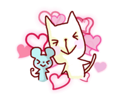 YURU-YURU Cat and mouse. sticker #396596