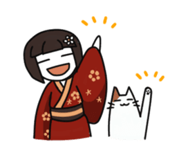 Umeko and cat 2 sticker #397959