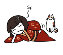 Umeko and cat 2 sticker #397961