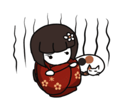 Umeko and cat 2 sticker #397967