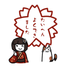 Umeko and cat 2 sticker #397983