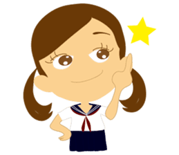 Schoolgirl everyday school life sticker #401285