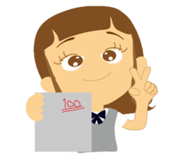 Schoolgirl everyday school life sticker #401292