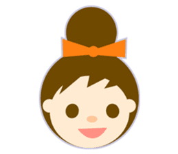 Girls very cute bun hair sticker #401783