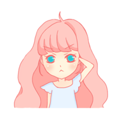 Pretty gesture stamp of the girl sticker #402066