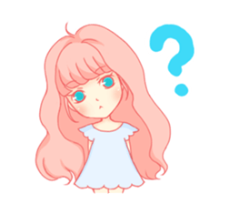 Pretty gesture stamp of the girl sticker #402067