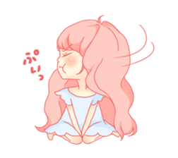 Pretty gesture stamp of the girl sticker #402069