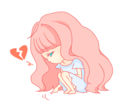 Pretty gesture stamp of the girl sticker #402070