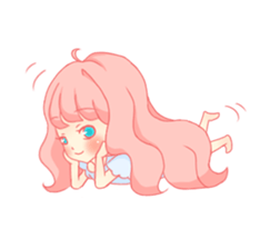 Pretty gesture stamp of the girl sticker #402072