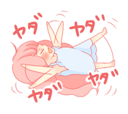 Pretty gesture stamp of the girl sticker #402074