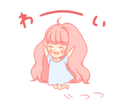 Pretty gesture stamp of the girl sticker #402076