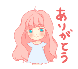 Pretty gesture stamp of the girl sticker #402077