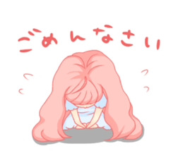 Pretty gesture stamp of the girl sticker #402079