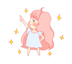 Pretty gesture stamp of the girl sticker #402081