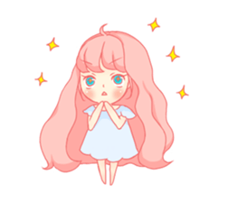 Pretty gesture stamp of the girl sticker #402082