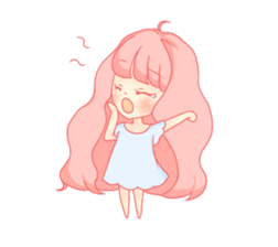 Pretty gesture stamp of the girl sticker #402090