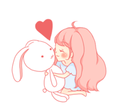 Pretty gesture stamp of the girl sticker #402091