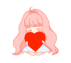 Pretty gesture stamp of the girl sticker #402092