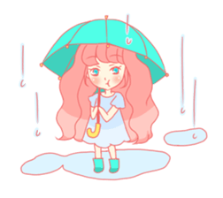 Pretty gesture stamp of the girl sticker #402096