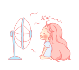 Pretty gesture stamp of the girl sticker #402100