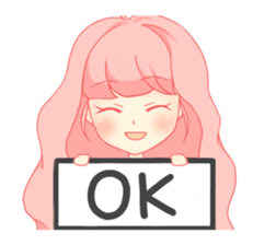 Pretty gesture stamp of the girl sticker #402103